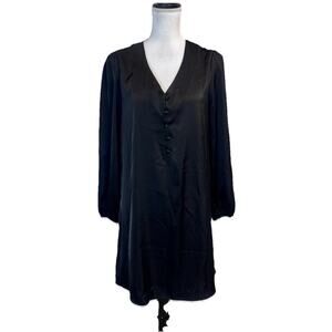 Pretty Garden Dress size Medium Black Satin Knee Wedding Church Dinner Boho